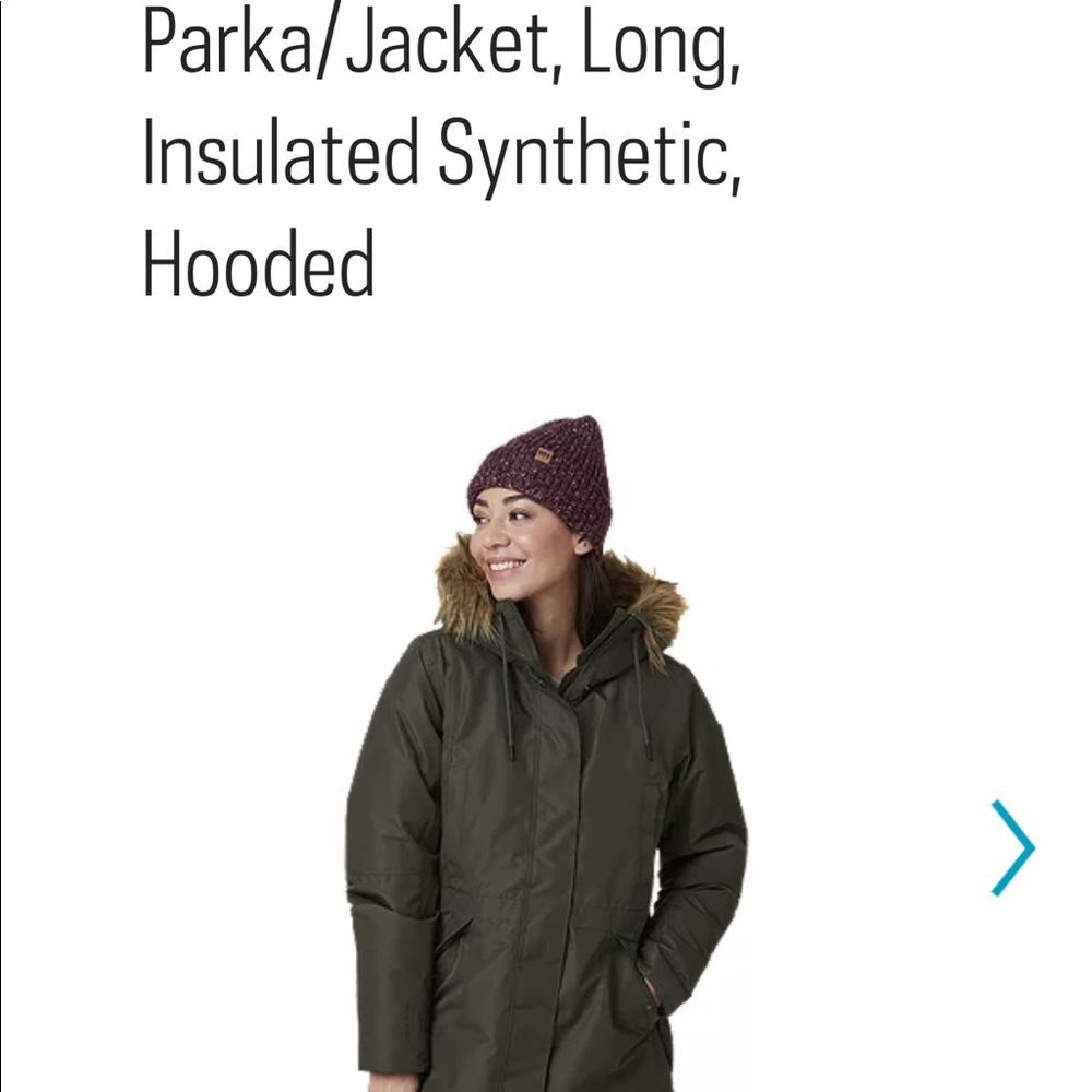 Helly Hansen Olive Green Hooded Parka Jacket